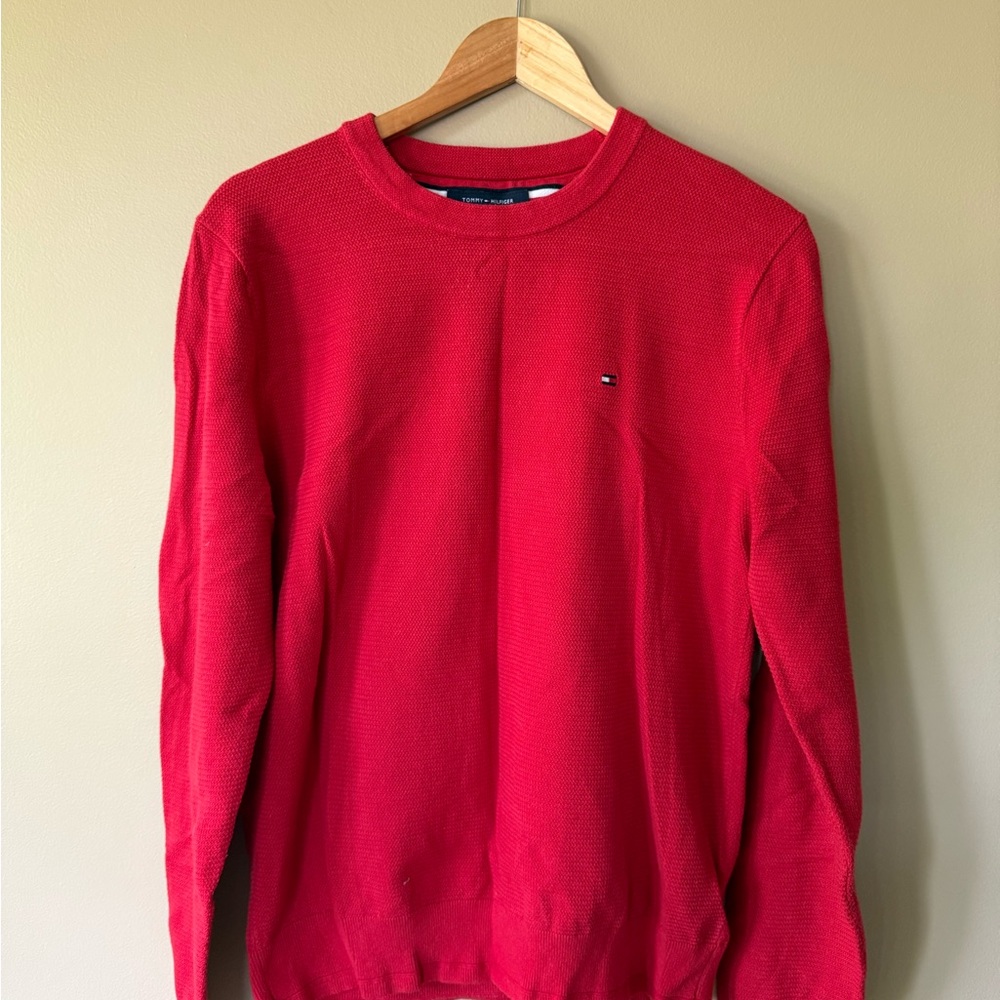 Tommy Hilfiger Men's Vibrant Red Crewneck Sweater